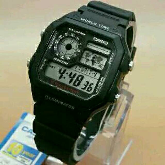 JAM TANGAN CASIO AE-1200 DUAL TIME ORIGINAL