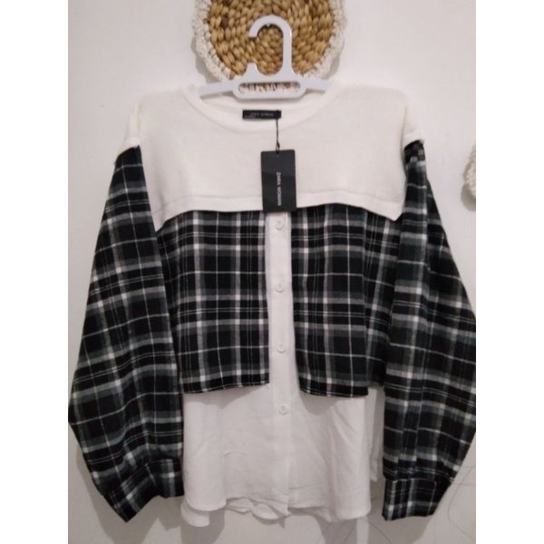 ATASAN RAJUT FLANEL ZARA WOMAN