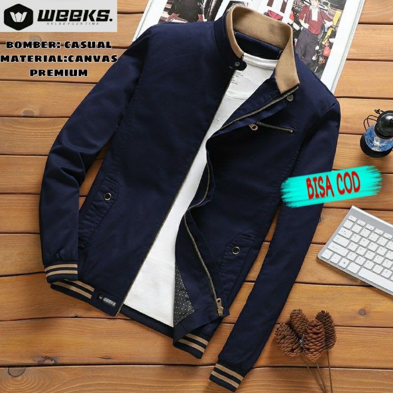 Jaket Kasual Pria Original Weeks - Jaket Kanvas Pria