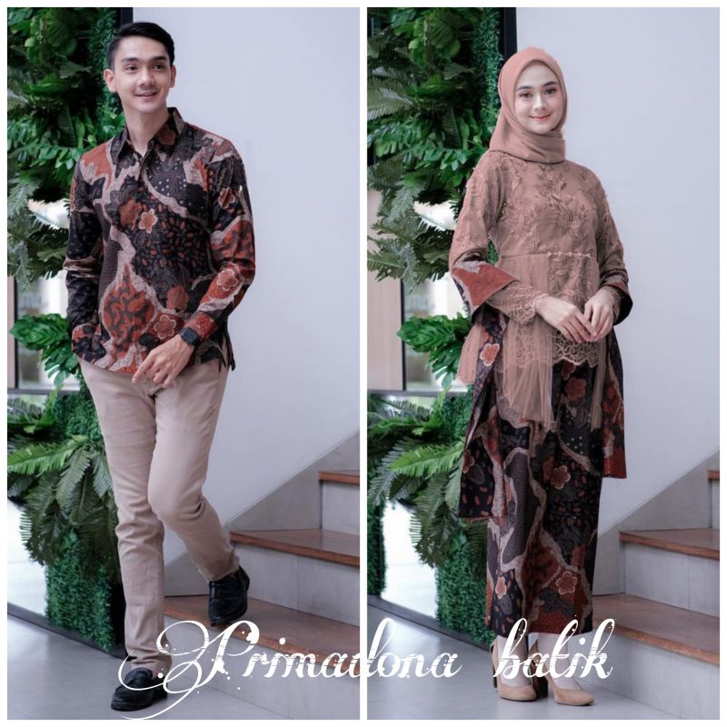 Couple Kebaya Modern Baju Wisuda Tunangan Lamaran Terbaru Baju Batik Brokat Couple-COUPLE NUDE
