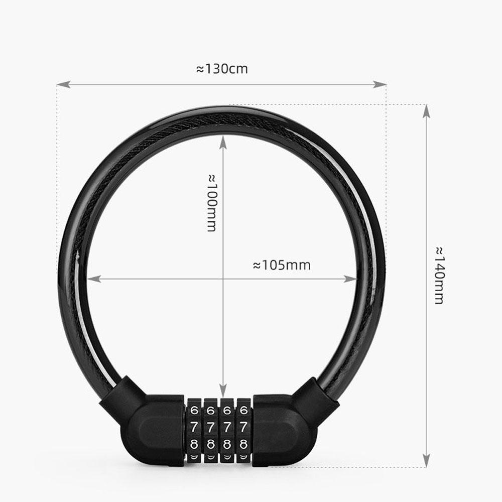 Lanfy Kunci Sepeda Stainless Coil Kabel Digit Kombinasi Kode Sepeda Combination Password Lock