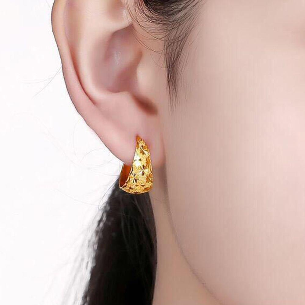 NEEDWAY Wanita Anting Hoop Kepribadian Retro Pesta Temperamen Lady Baroque Sargin Hoop Earrings