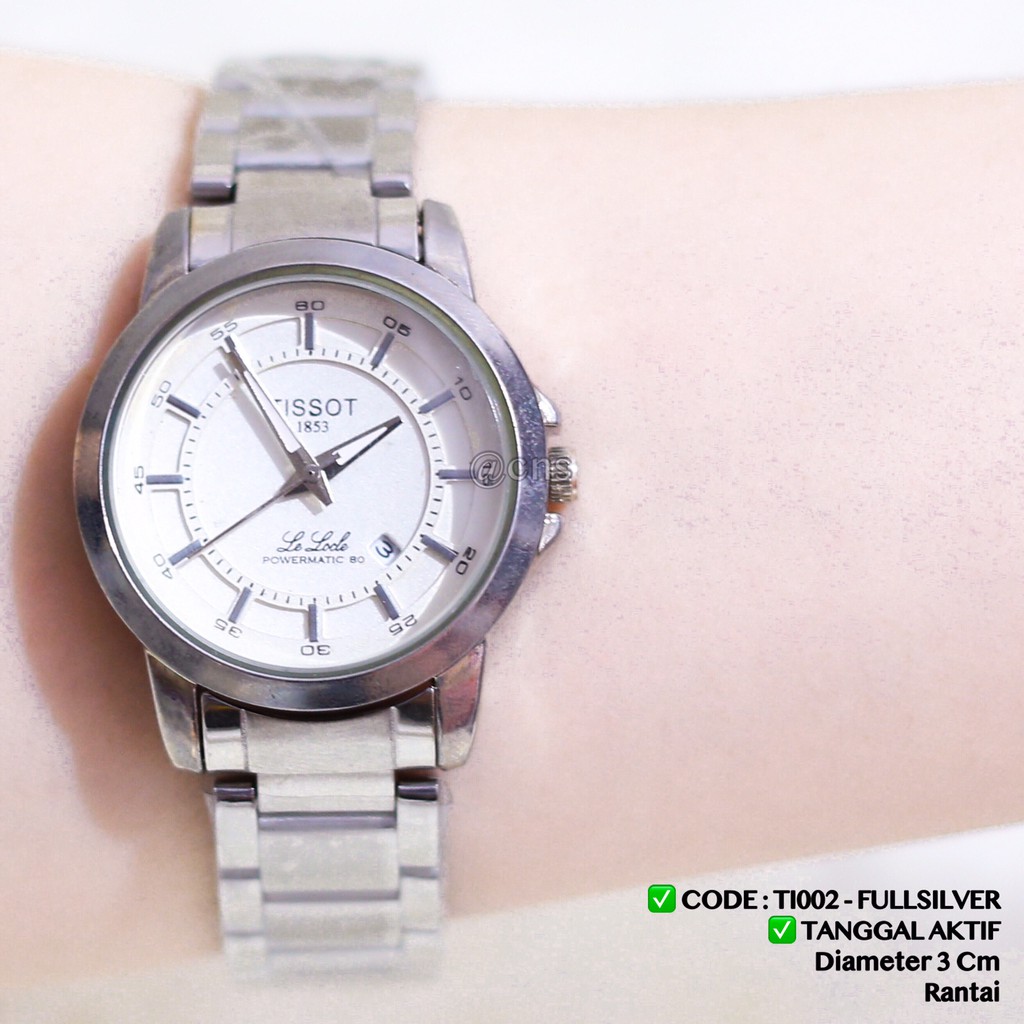 Jam tangan Couple rantai stainless tanggal aktif fashion cewek cowok pasangan TS001