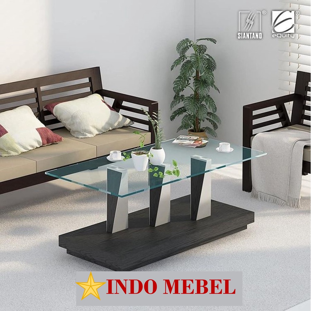 Meja Tamu Coffee Table Siantano CT 001 Minimalis Kaca READY MAKASSAR PROMO