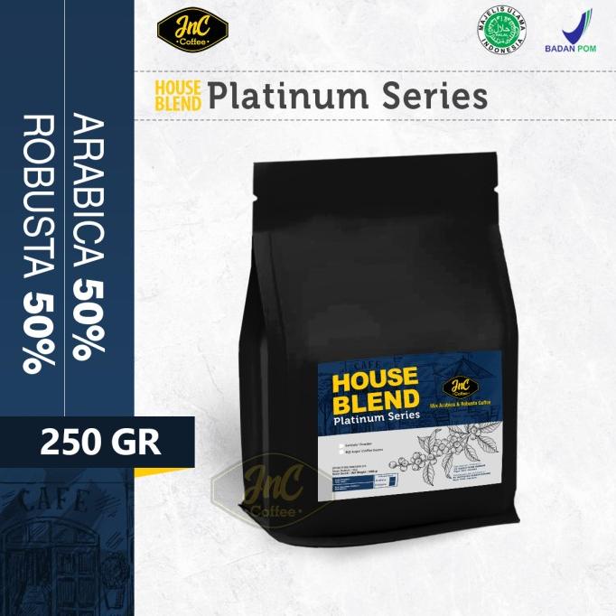 

[COD] JnC House Blend Platinum 50% Biji Kopi Arabica 50% Robusta 250 Gr [COD]