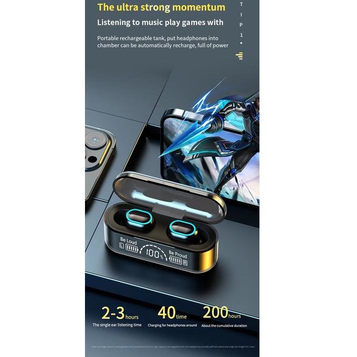 Q5L9 Headset Bluetooth - Wireless Headset TWS G35 V5.3 Screen Display Ready stock