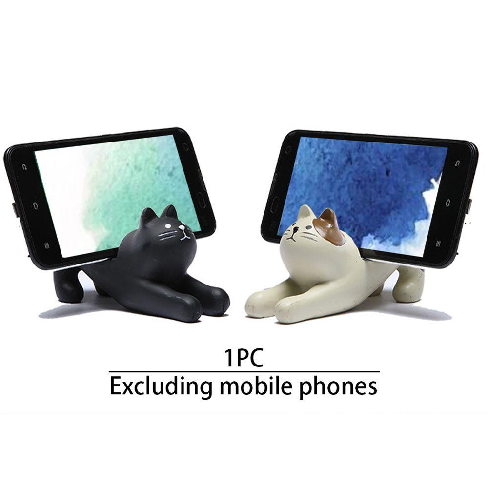 Rebuy Phone Holder Hands-Free Dekoratif 3D Mini Desktop Stand Lazy Bentuk Kucing Cat