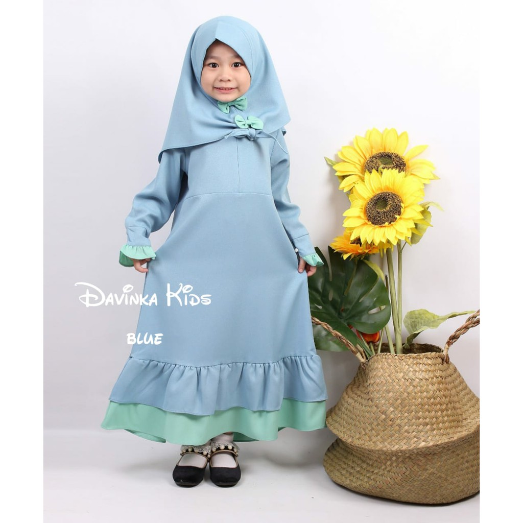 DAVINKA KIDS GAMIS ANAK CEWEK PEREMPUAN SYARI FIT USIA UMUR 4-5 TAHUN