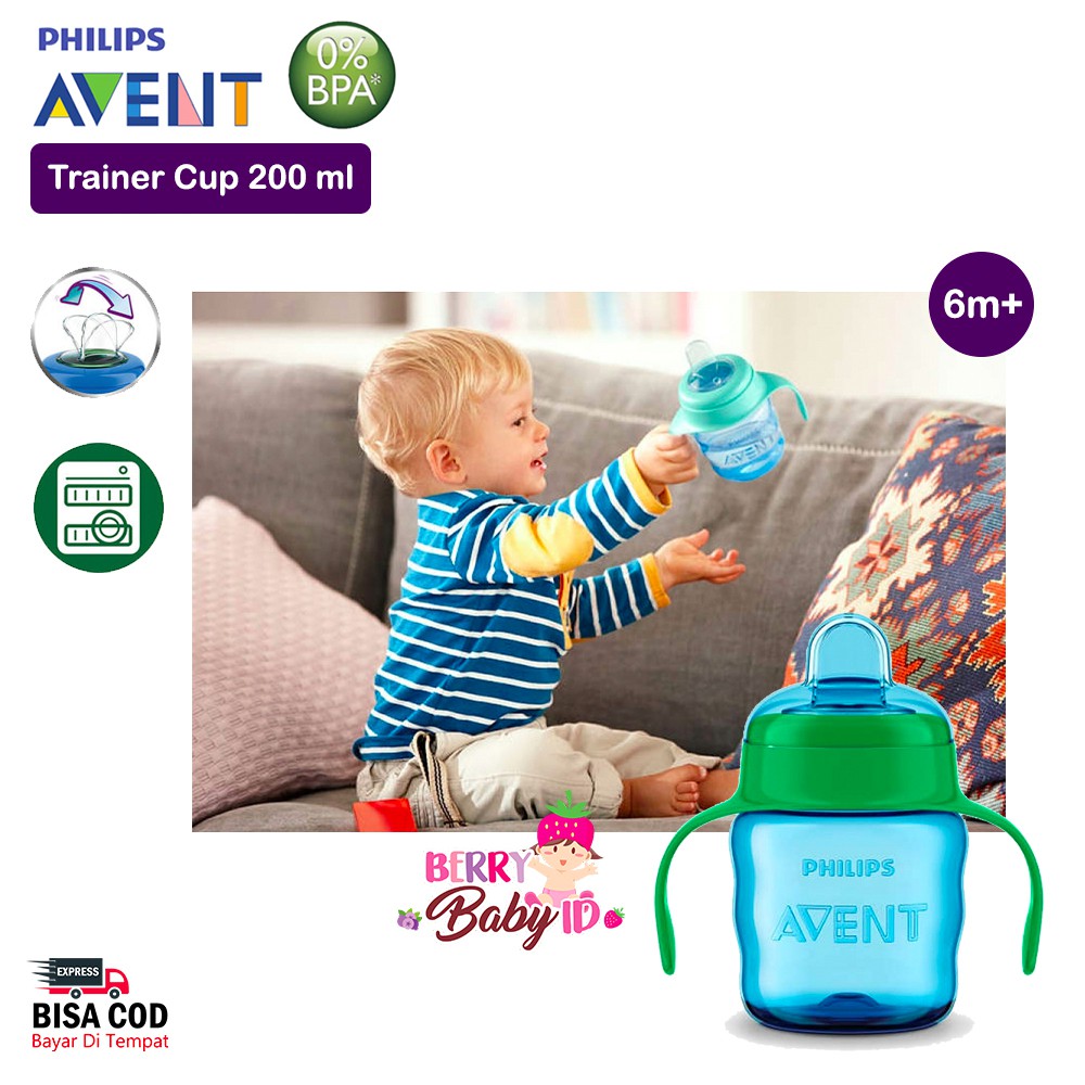 Philips Avent Trainer Cup Soft Spout Botol Susu Bayi 6m+ 200 Ml Berry Mart