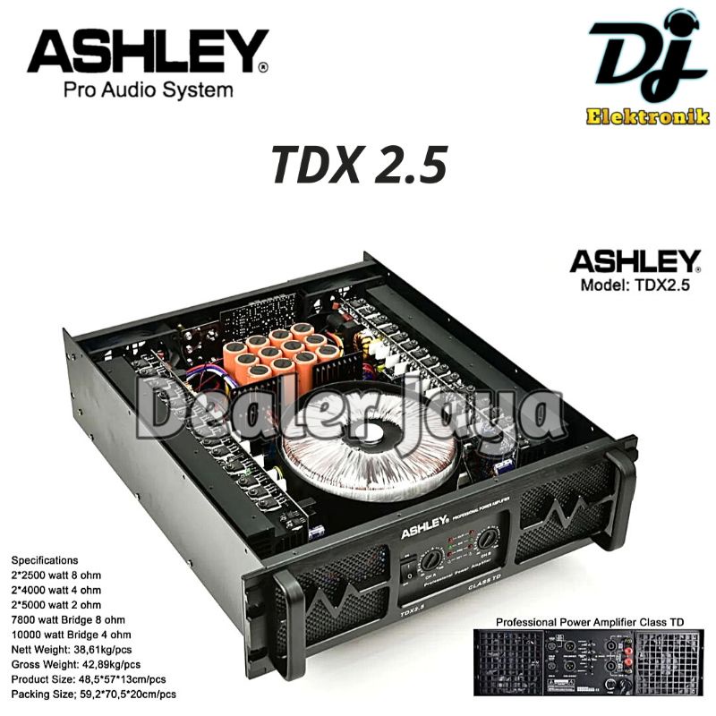 Power Amplifier Ashley TDX 2.5 / TDX2.5 - 2 channel