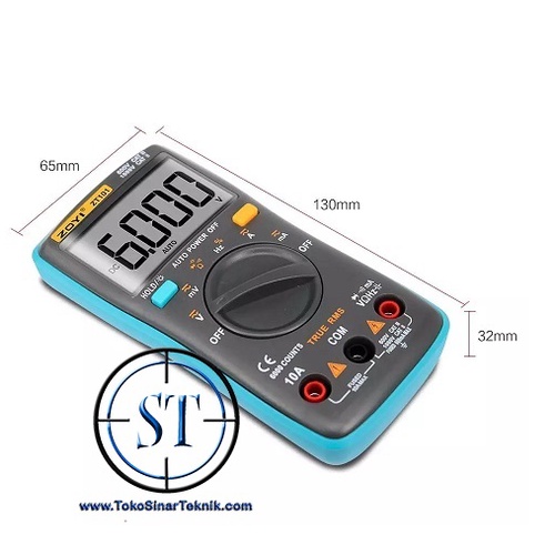 Multimeter Digital ZOTEK ZT101 Avometer Multitester AC DC Auto Range Voltage Current Ohm LED Backlight ZT-101