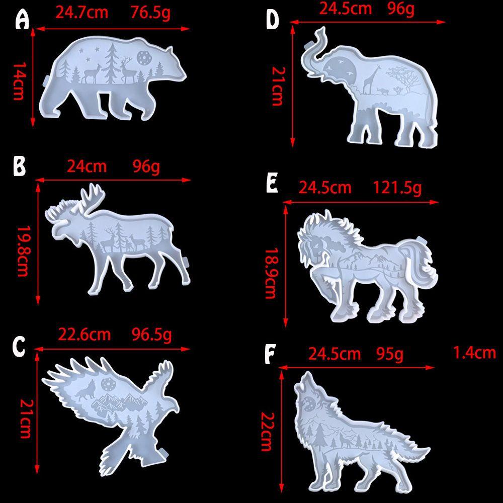 Cetakan Resin DIY Bentuk Beruang / Kuda / Gajah Bahan Silikon