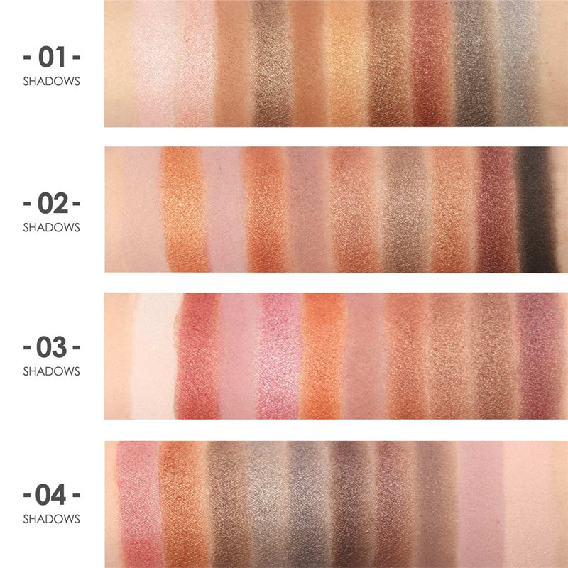 FOCALLURE Eyeshadow Palet 10 colors with Brush Sweatproof Waterproof Makeup FA08