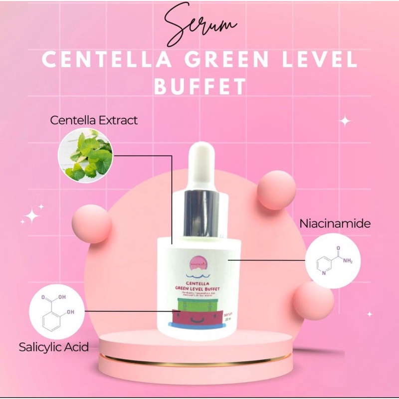 Serum acne / PRM Centella green Level buffet serum/ prm luxury glow