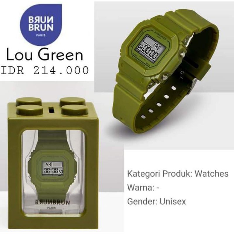 JAM TANGAN WANITA LOU GREEN Original BY BRUNBRUN PARIS