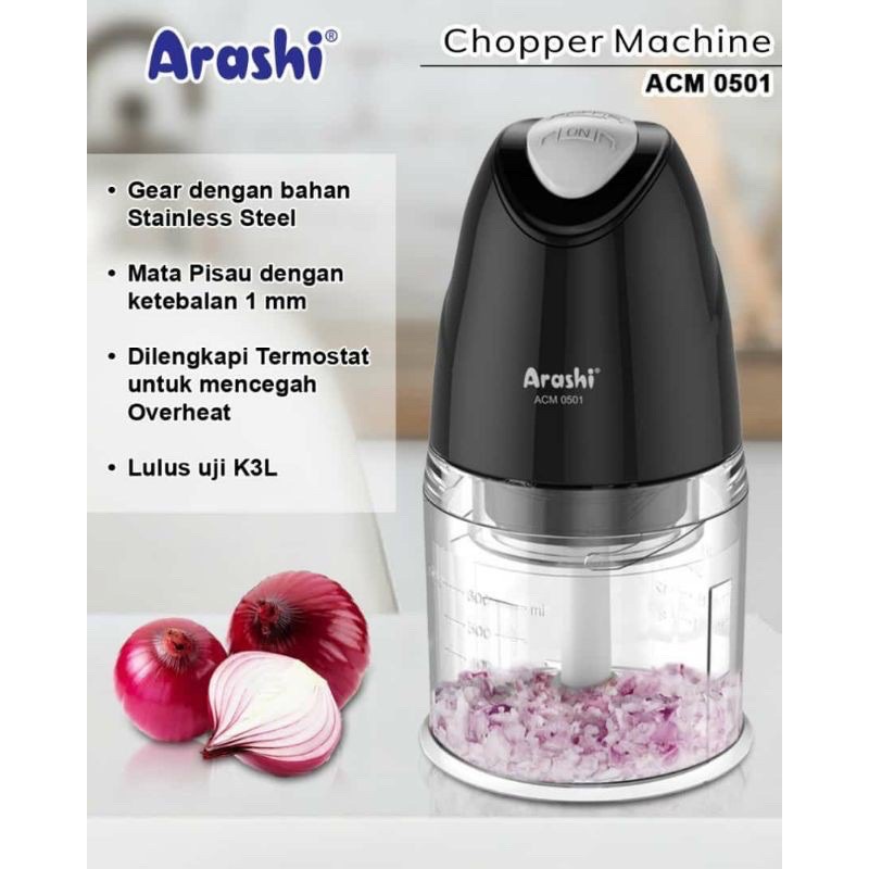 ARASHI Chopper 0.5 Liter ACM 0501 - Garansi 1 Tahun