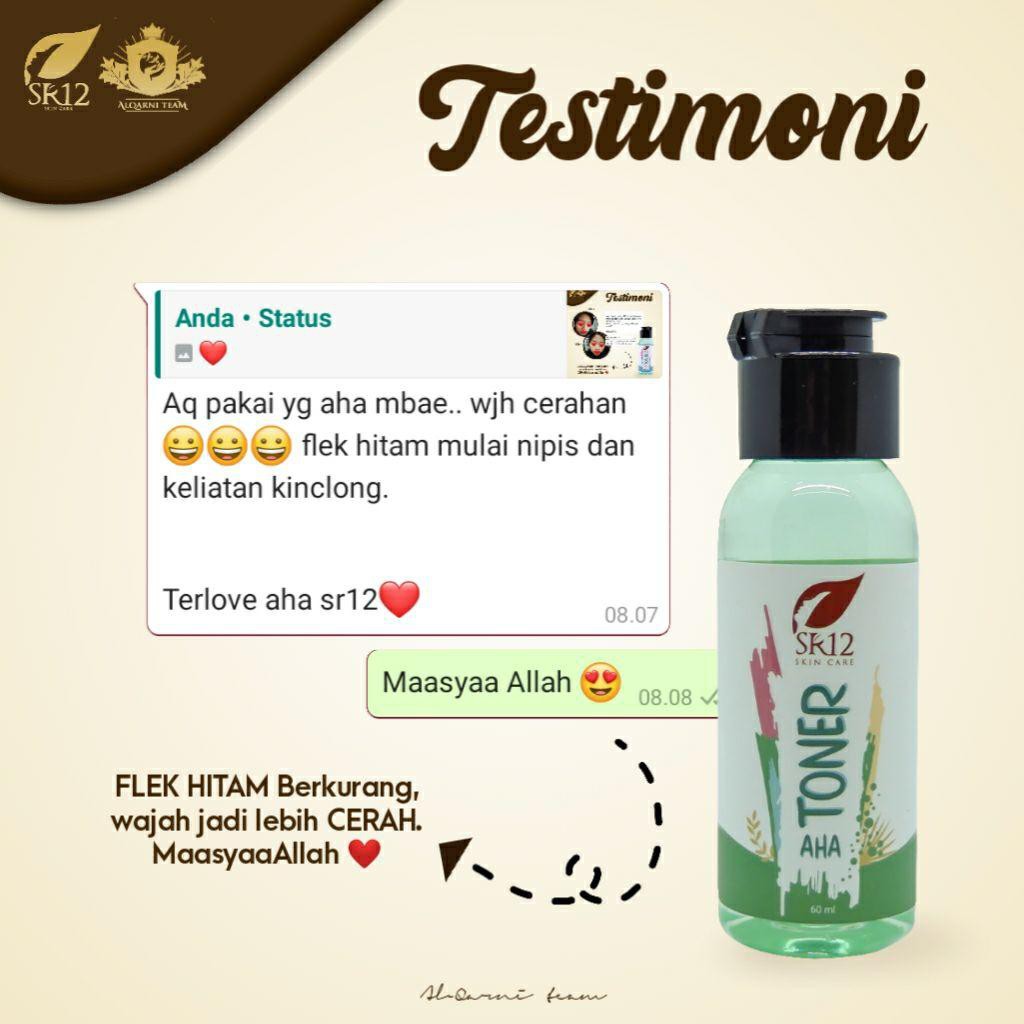 TONER AHA SR12 60ML BPOM / TONER EXFOLIASI / EKSFOLIASI / ANGKAT SEL KULIT MATI DAN ATASI FLEK HITAM