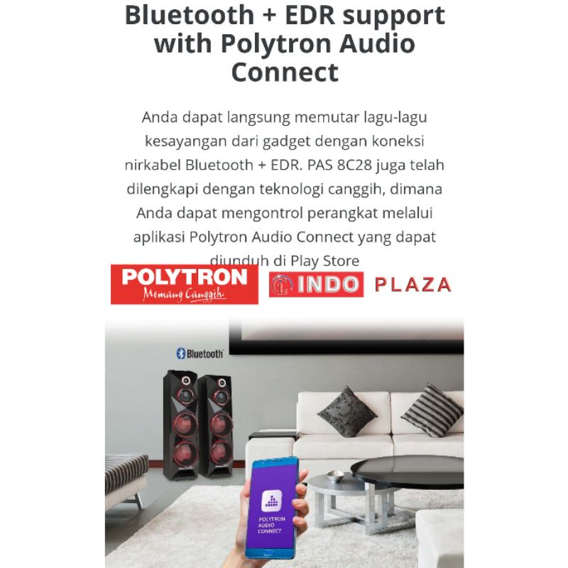 SPEAKER AKTIF BLUETOOTH POLYTRON PAS-8C28 (KHUSUS MEDAN)