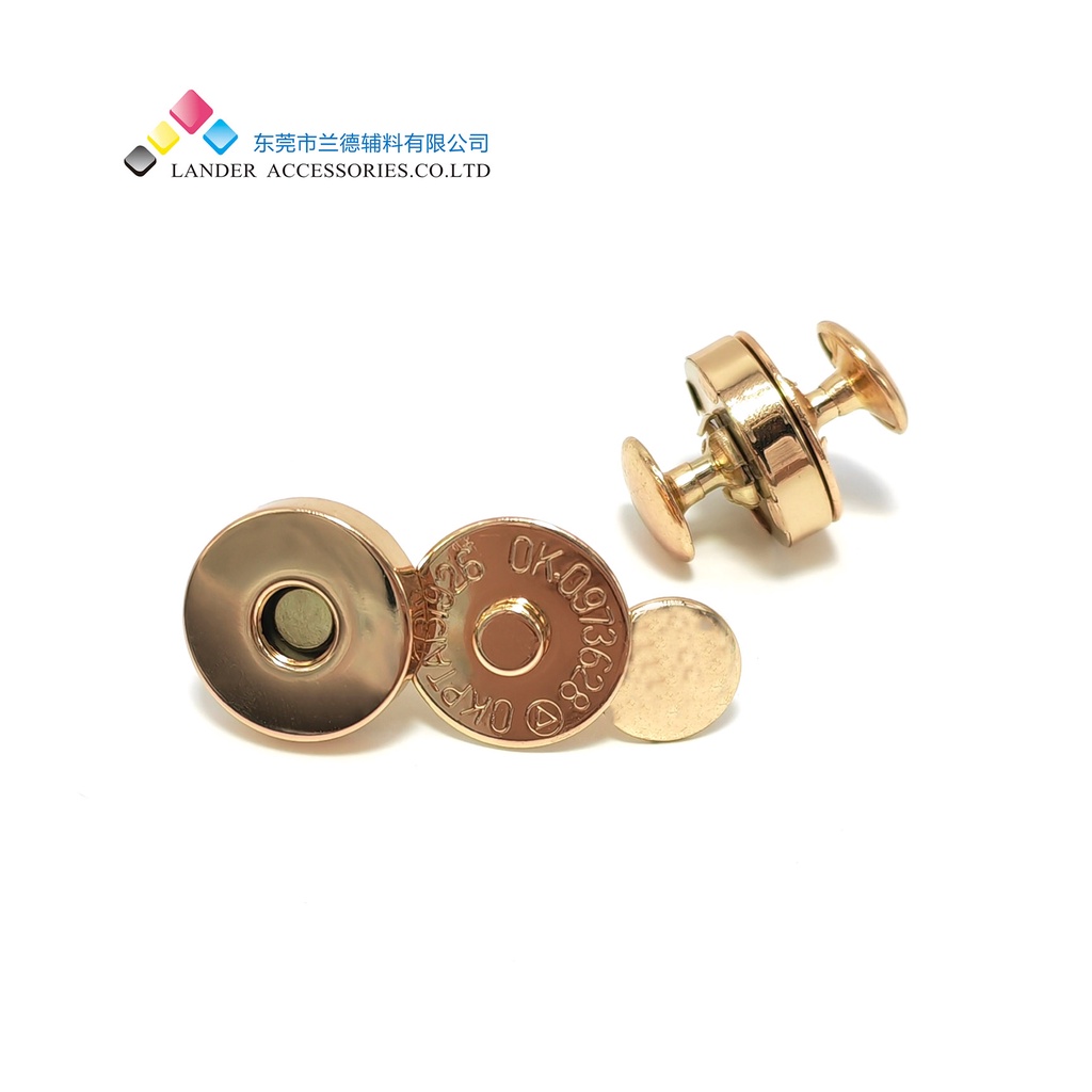 Magnetic Bag Lock Kunci Klip Tas Magnet LANDER / Bag Lock / THZ-01 / Shiny Gold / 14mm 18mm