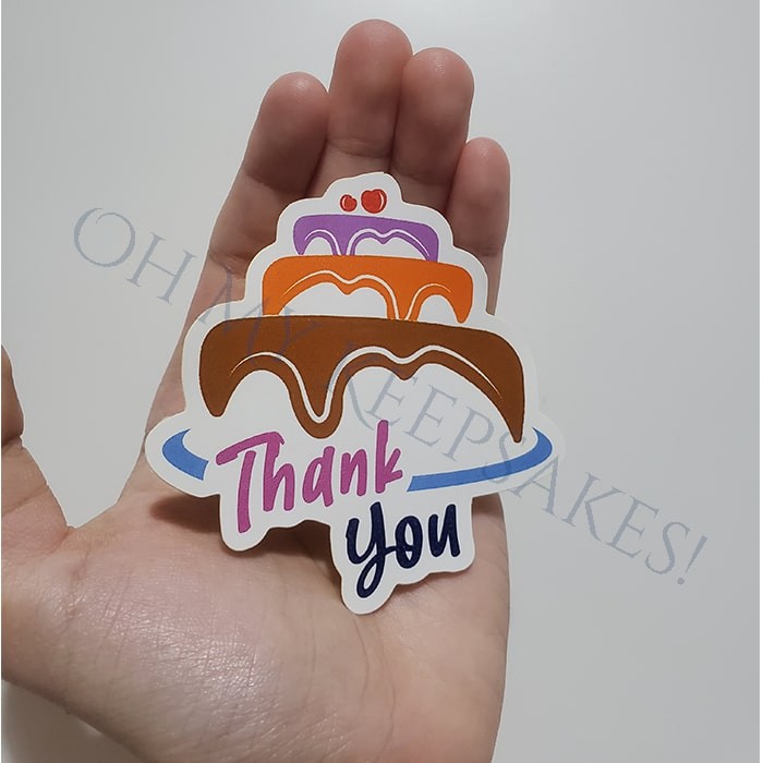

- Stiker Kue Toples Hantaran Parcel Online Shop Terima Kasih Thank You