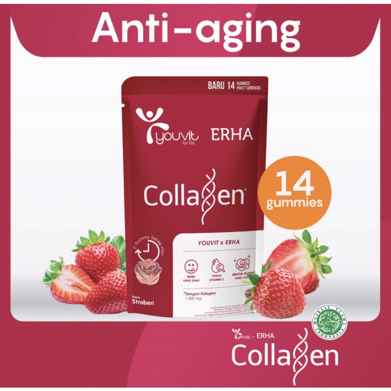 Youvit collagen antiaging sachet ( nutrisi lengkap kecantikan )