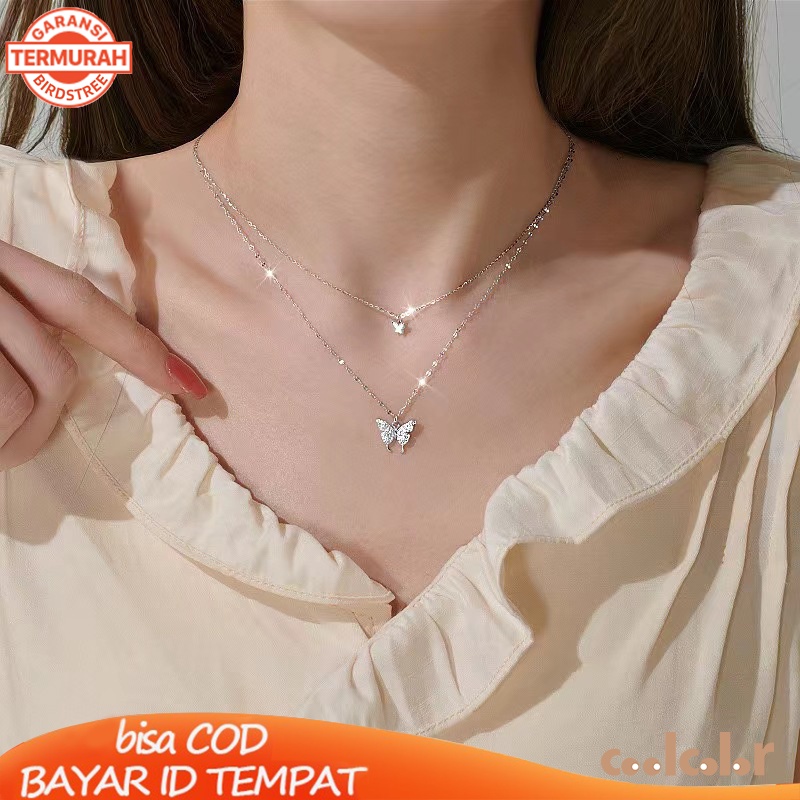 [Ready Stock]❤️Kalung Wanita Korea Liontin Kupu-kupu Rantai Klavikula Anti Karat Dan Anti Luntur Kalung 2023 Terbaru Hadiah Ulang Tahun Kado Fashion Aksesoris Murah COD