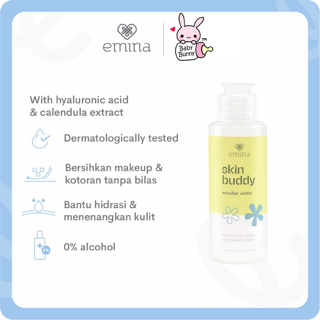 ❤ BELIA ❤ EMINA Skin Buddy Micellar Water 50mL | 100mL BPOM pembersih wajah micelar skincare