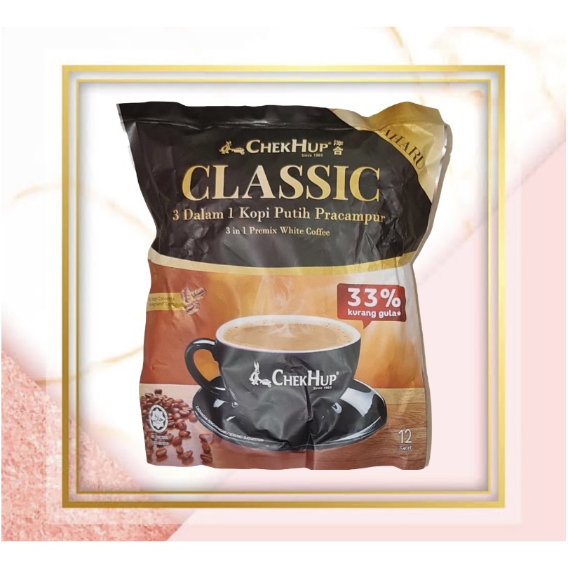 

Kopi Chek Hup Classic 3in1 Kopi Pracampur Less Sugar