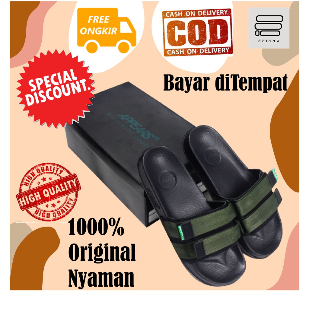 SANDAL SENDAL PRIA LAKI-LAKI COWOK KASUAL KEKINIAN CASUAL TERBARU MURAH SLIDE APPEARS AUTHENTIC 10