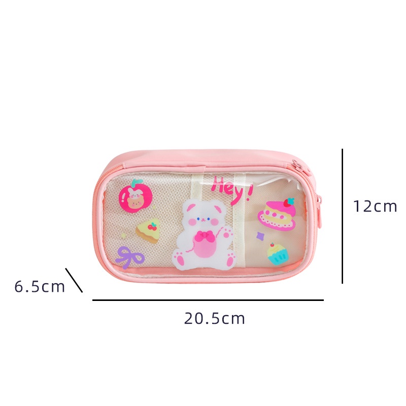Kotak pensil transaparan ATK06 korea style tempat pen case
