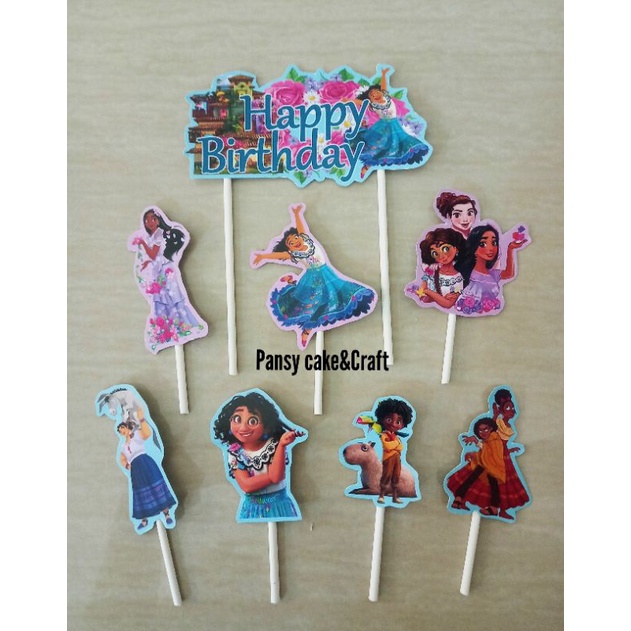 cake topper / cupcake topper Encanto + banner birthday EKONOMIS