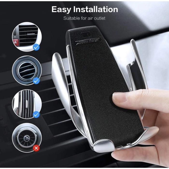 Wireless Car Charger Air Vent Automatic Clamping Mount Holder 10W Fast