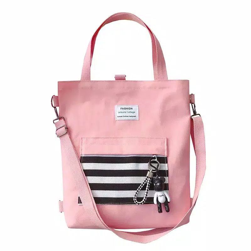 Tote bag wanita kanvas bisa ransel dan selempang