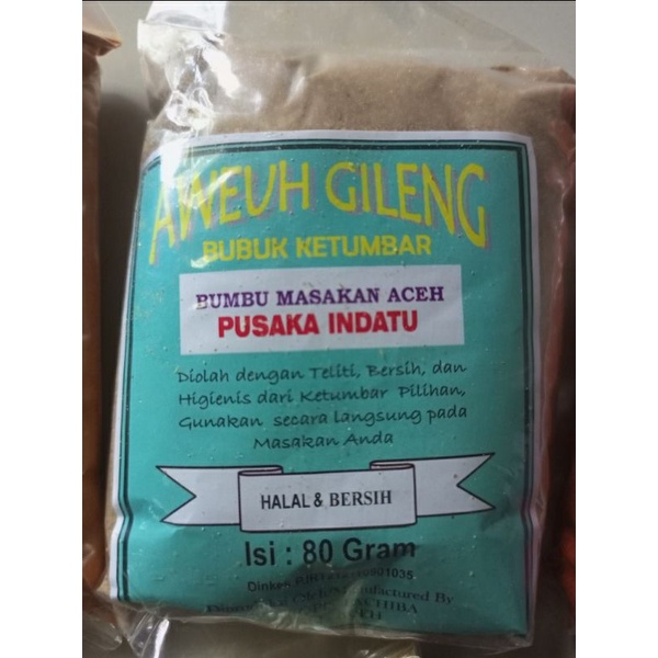 

Bumbu Masak Ketumbar Bubuk /Aweuh Gileng Pusaka Indatu Aceh 80 gr