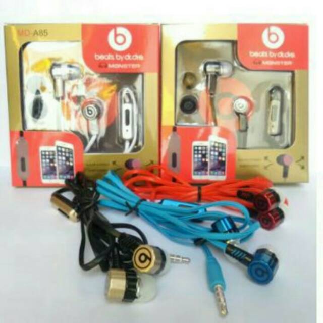 Headset/Handsfree/Earphone Beats By Dr Dre Bukan Original MD A85 Stereo + Mic