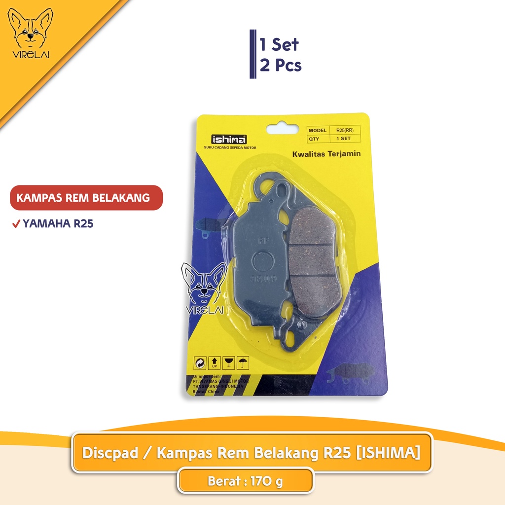 Discpad/Kampas Rem R25 Belakang [ISHIMA]