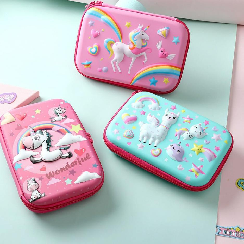 

New - Tempat pensil 3D Kotak Pensil anak TK/SD Unicorn Astronot Dino kado ultah anak Karakter lucu ..