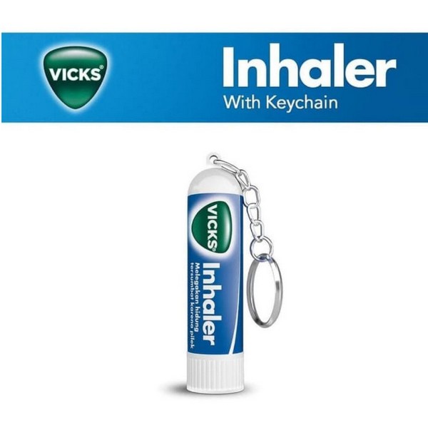 VICKS INHALER 0.5ML KEYCHAIN / MELEGAKAN PERNAPASAN / GEJALA FLU / HIDUNG TERSUMBAT / MENTHOL-1