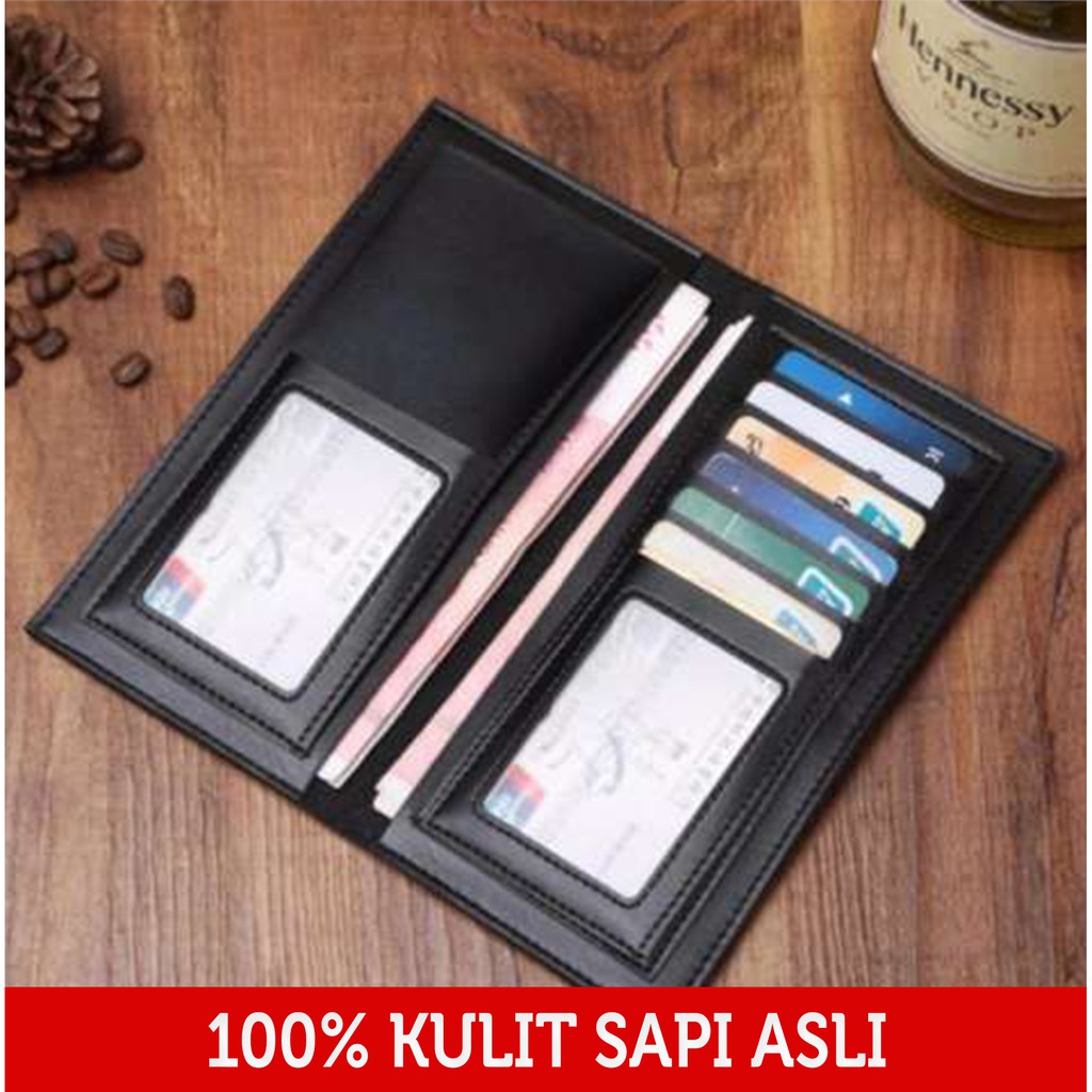 Dompet Pria Kulit Asli 100% Long Jump Model Panjang