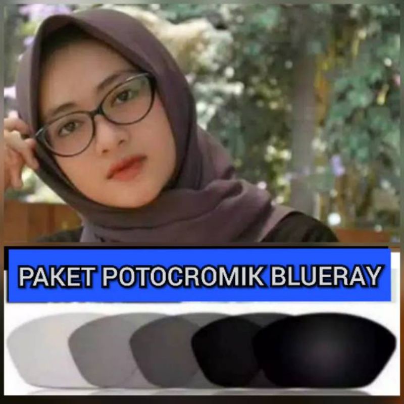 kacamata lensa bluecromic atau photocromic blueray bisa normal minus plus cilinder tergantung permintaan sampai minus 5 cyl 2 harga masih sama tulis saja pesanan kaka di catatan saat order free box lap cairan pembersih kacamata