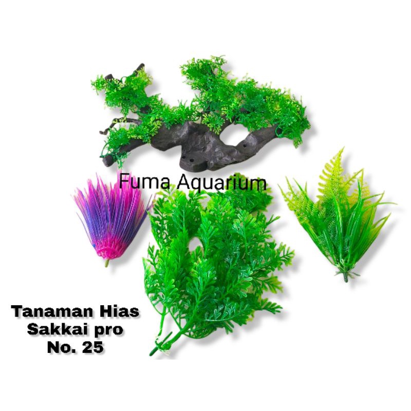 Hiasan aquarium, Tanaman Hias Plastik Motif Bonsai Akar Dekorasi Aquarium Aquascape SAKKAI PRO No.25