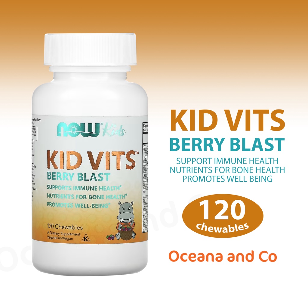 Now Foods Kid Vits BerryBlast 120 Chewables MultiVitamin Suplemen Anak