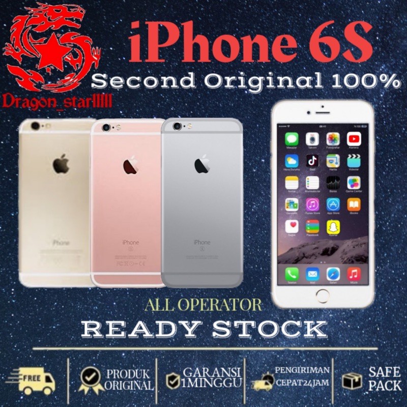 6s 128GB/64GB/32GB/16GB | Bekas Original Fullset