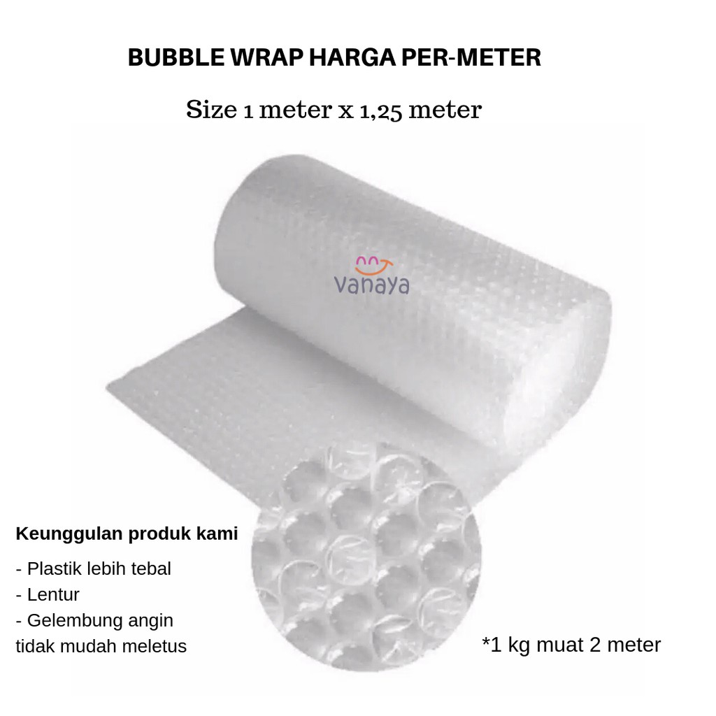 

[Kediri] Bubble Wrap Uk 1 Meter x 1.25 Meter Vanaya