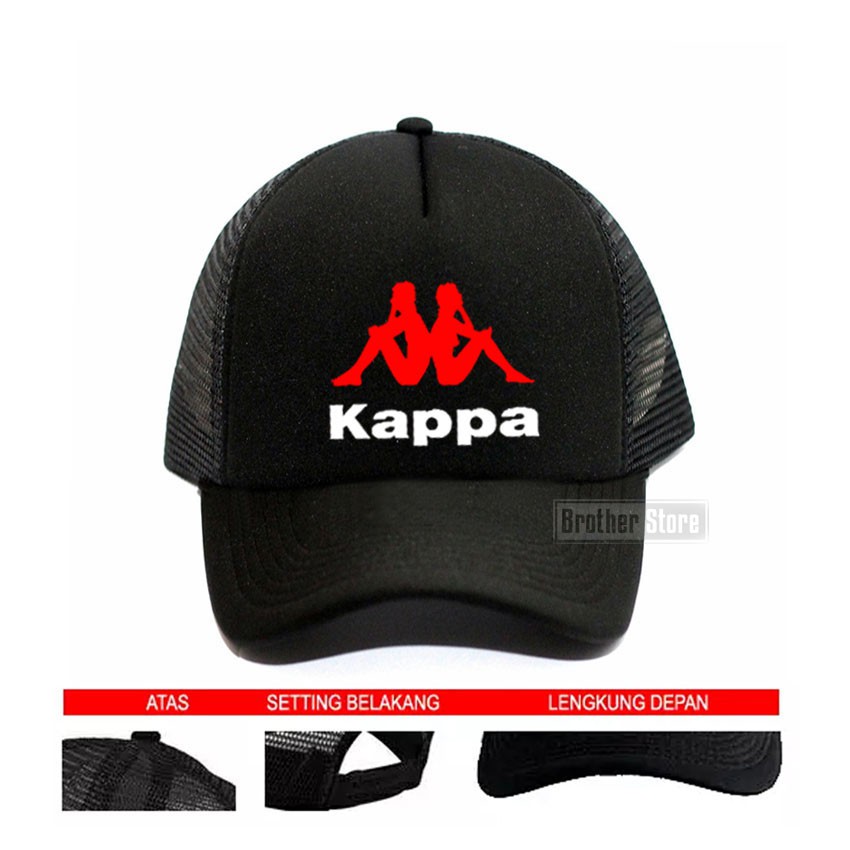 Topi Trucker Kappa USA White RED - Black Premium
