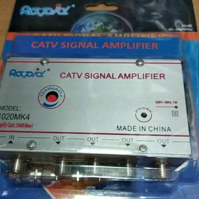 BOSTER ANTENA TV / CATV SIGNAL AMPLIFIER / BOSTER SEKALIGUS SPLITTER 4 WAY