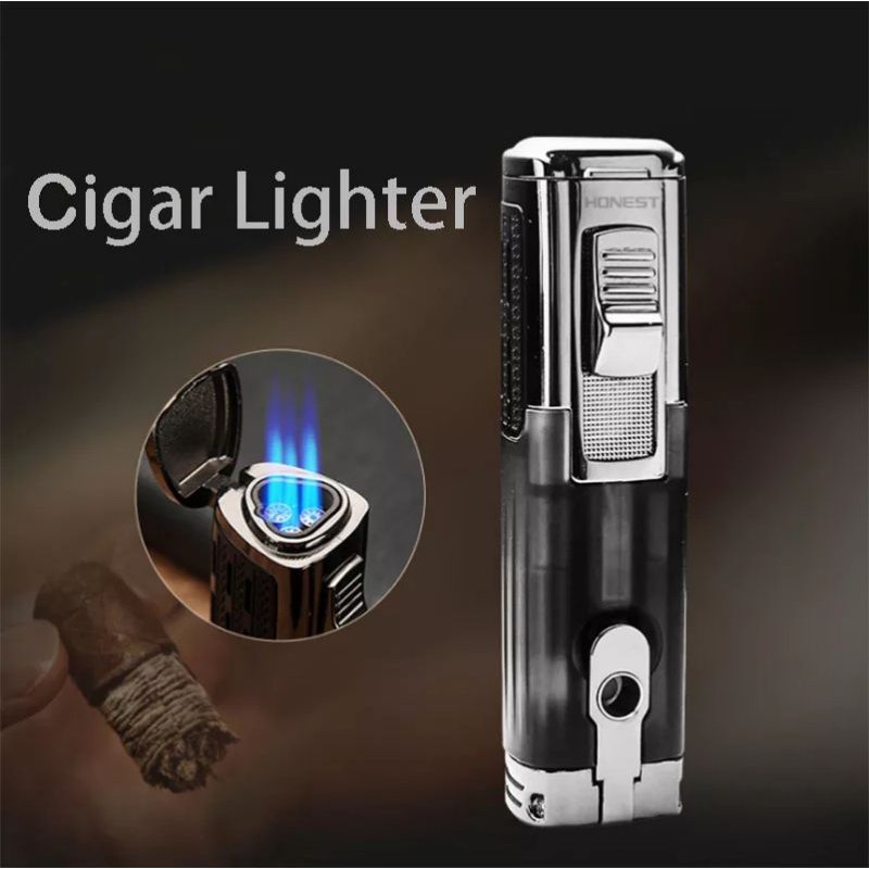 Korek Api Honest 3 Jet Lighter Punch Hole Gas Isi Ulang tabung transparant