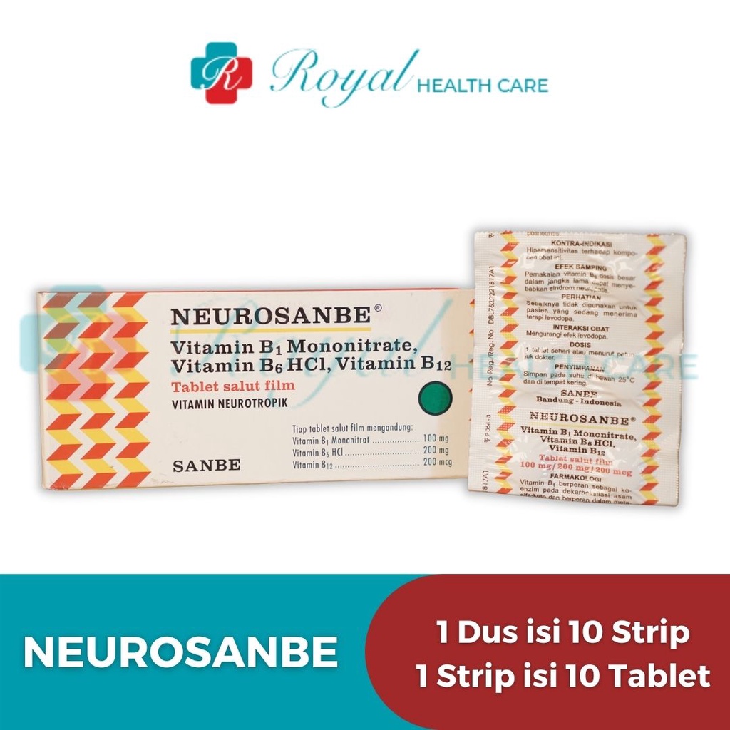 NEUROSANBE BOX 100 TABLET Vitamin B Compleks dan Vitamin untuk Saraf