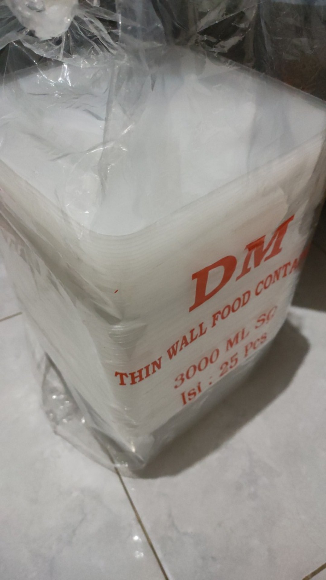 Isi 25 Thinwall Square 1000ml 1500ml 2000ml 3000ml - Food Container Kotak Makan Salad Plastik