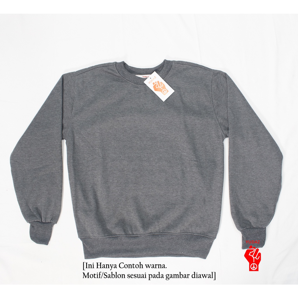 YUDAZ Sweaterpolos Basic Sweater Lost Psycho Color Size M-XXL (Pria & Wanita)-ABU TUA